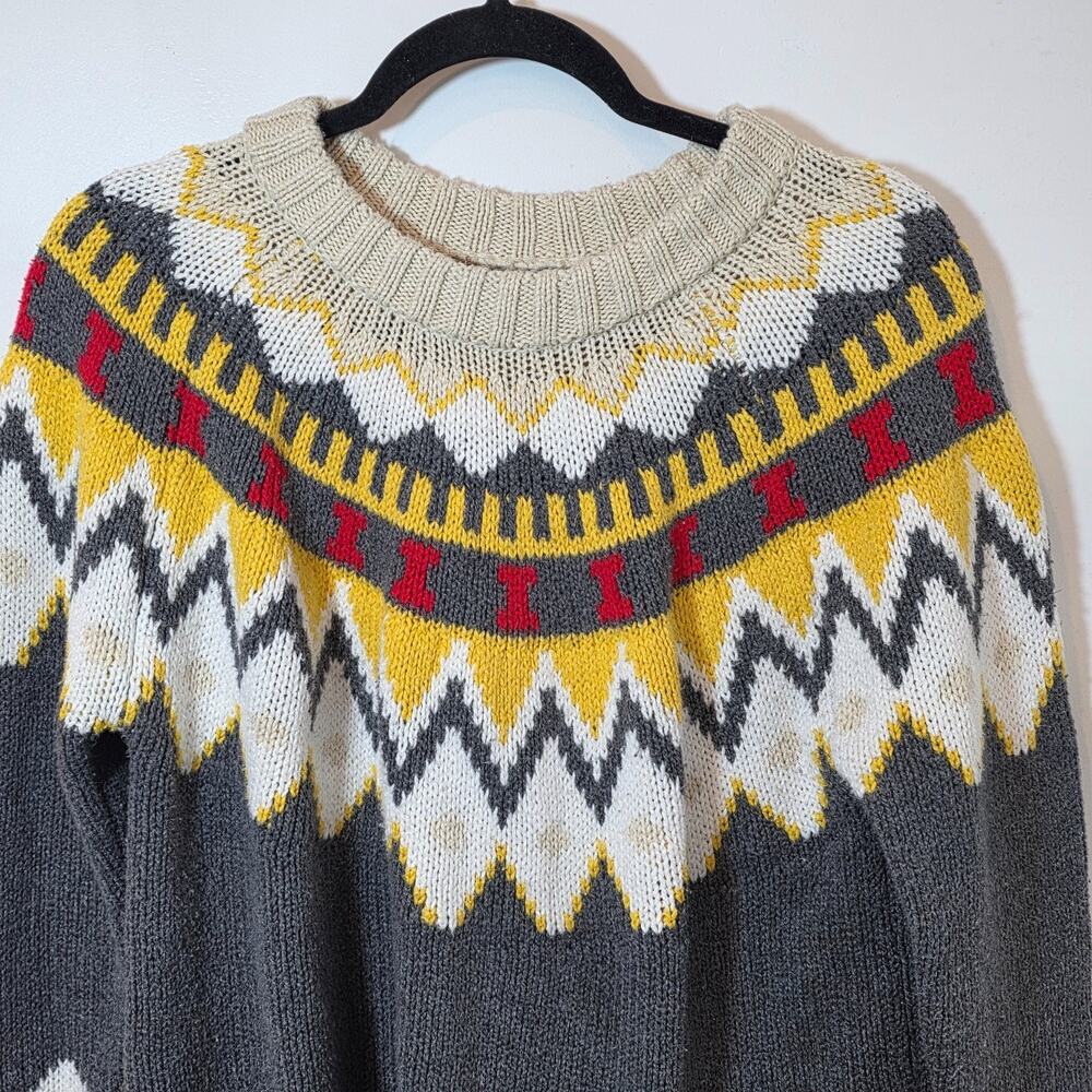 Aerie Women's Fair Isle Crewneck Sweater Oversized Nordic Cabin Size S - Picture 2 of 8